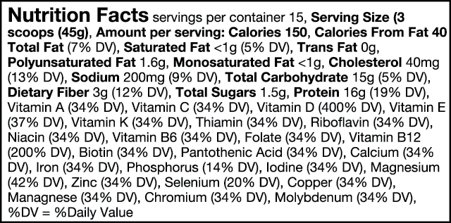 Vida Fuel - Cookies 'N Cream nutrition facts